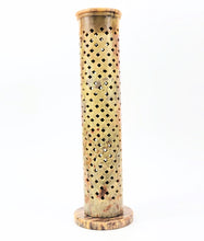 Load image into Gallery viewer, Jali Carved on Natural Stone Incense Tower